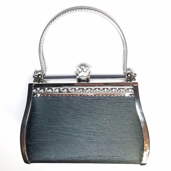 no name Handbags - Charcoal and Silver Evening bag